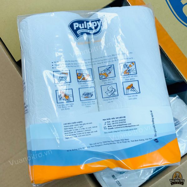 khăn giấy pulppy - giấy cuộn lau bếp