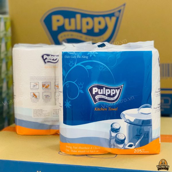 khăn giấy pulppy - khăn giấy lau bếp vua nội trợ
