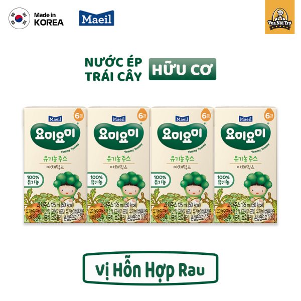 [Lốc] Nước Ép Trái Cây Hữu Cơ Vị Hỗn Hợp Rau (125ml/hộp)